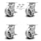 Service Caster 5 Inch V Groove Semi Steel Caster Set with Roller Bearings and Brake/Swivel Lock SCC-30CS520-VGR-TLB-BSL-4 - alternate 1